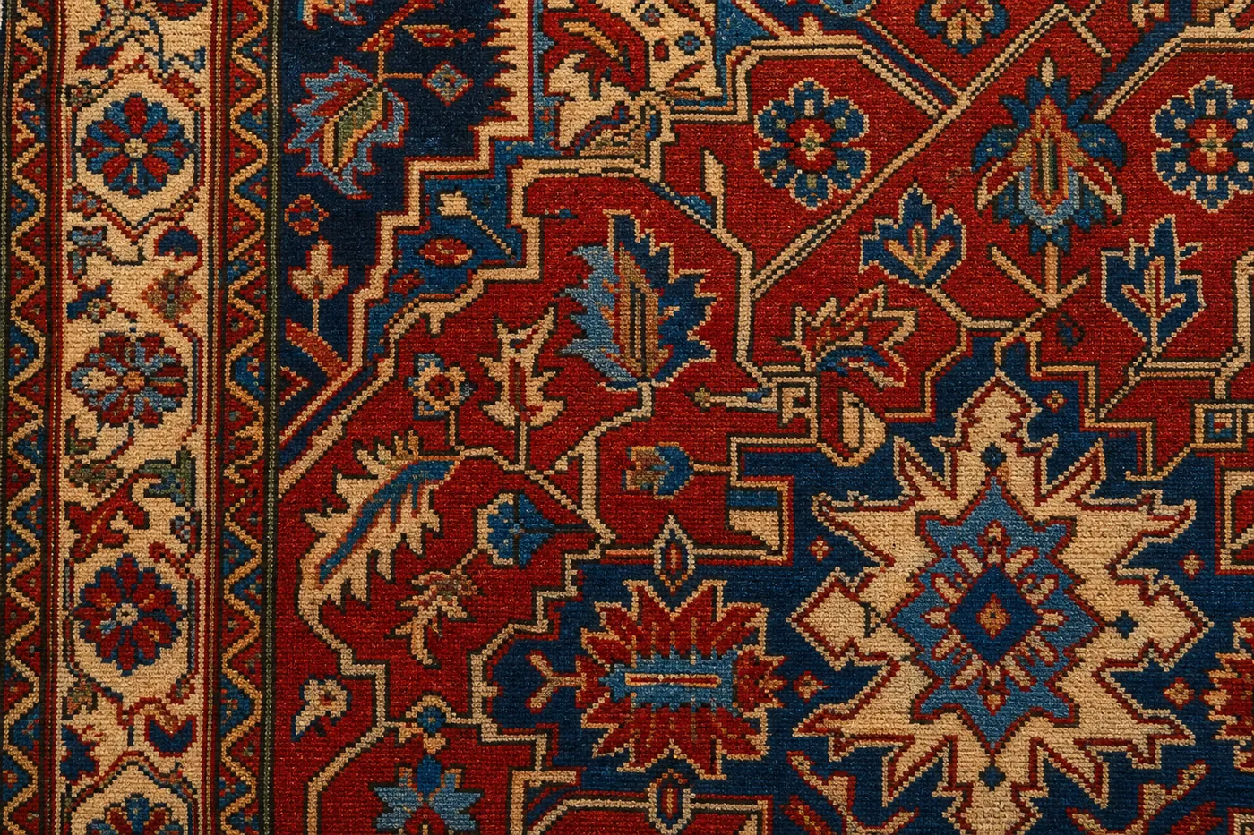 Rug submerged and rinsed with flowing water during a deep submersion wash