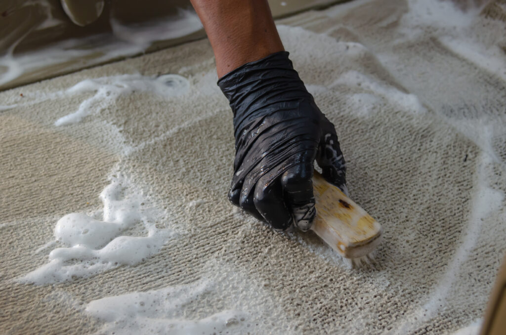 rug cleaning with soap
