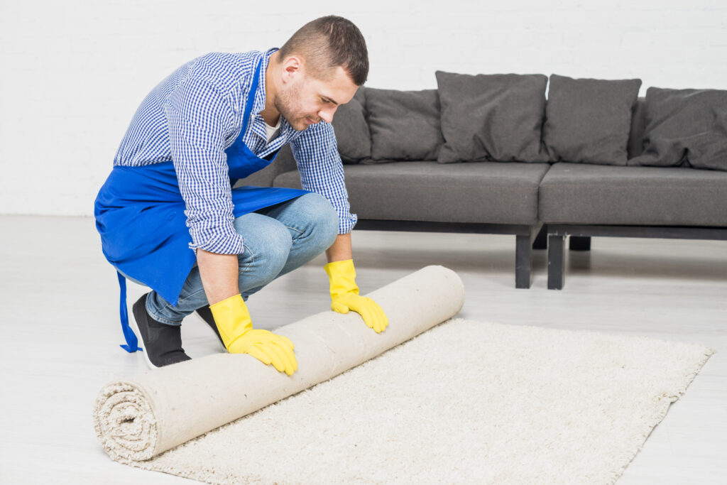 carpet cleaner rolling carpet